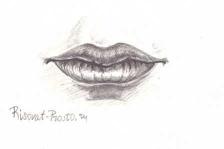 Как нарисовать губы нарисовать губы карандашом фото