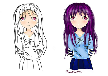 Как нарисовать аниме девушку