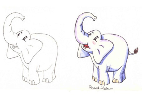 Как нарисовать слона
